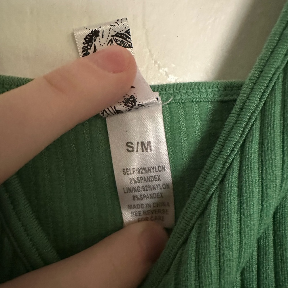 Wishlist Green Ribbed Tank Top - Picture 4 of 4